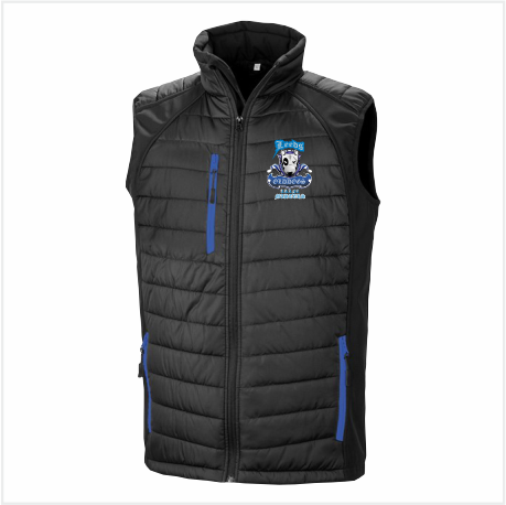 Leeds Old Dogs MASTERS Black/Royal Padded Gilet - Adult