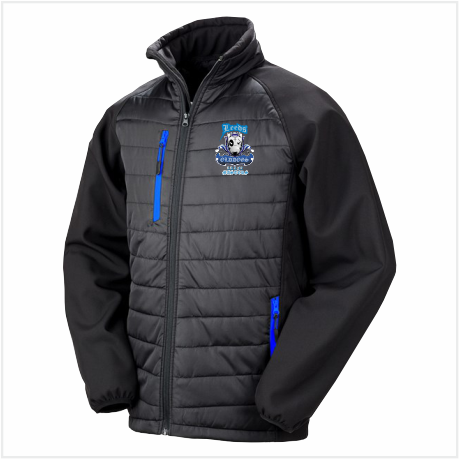 Leeds Old Dogs MASTERS Black/Royal Padded Softshell Jacket - Adult
