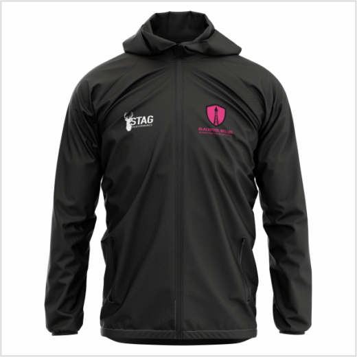 Blackpool Belles Masters RL BLACK Aura Rain Jacket - Adults